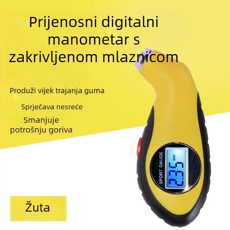 Digitalni mjerač tlaka u gumama a1003 – Town Head, PP kućište, digitalni zaslon, pozadinsko osvjetljenje