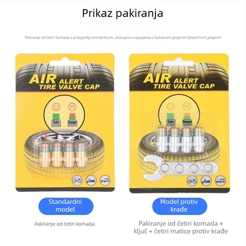 Kapica za tlak u gumama s protivkrađom i vizualnim nadzorom, GL-0851, bakar i legirani plast, 28–48 psi