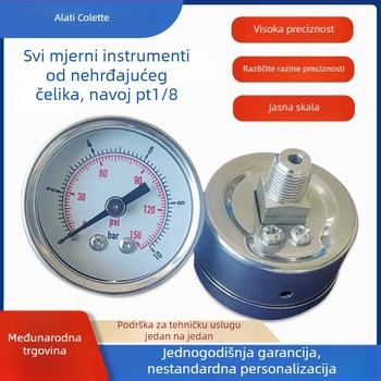 Collette Precizni tlakometar od nehrđajućeg čelika, PT1/8 navoj, raspon 0-20 bar, radna temperatura -10 do 50 °C