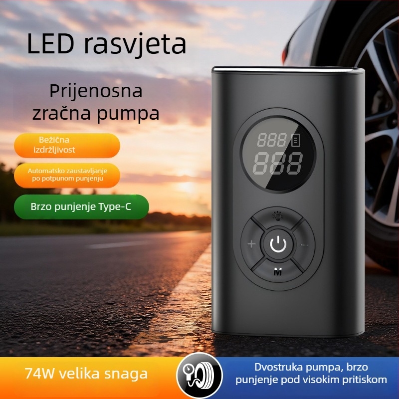Prijenosna pametna pumpa za zrak s digitalnim zaslonom za automobile i električna vozila