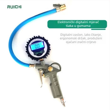 Elektronički manometar za tlak u gumama – Ruichi, PSI, raspon 0,01 psi, točnost 0,01 psi