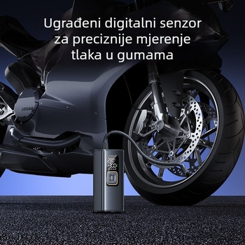 Bežična pumpa za zrak u automobilu, dvostruki 19-cilindri, prijenosno 130W, 7500mAh Type-C punjenje, 40 L/min, za automobile, motocikle, električna vozila, bicikle, s digitalnim zaslonom