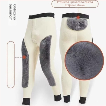 Muške hlače ravnog kroja, s visokim strukom, debeli, pamuk punjenje, vanjska tkanina umjetna koža