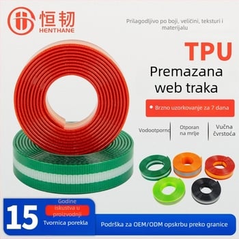 TPU obložena webbing traka za pse — kaiš i ogrlica, otporni na kidanje, visoka čvrstoća i vodootporni