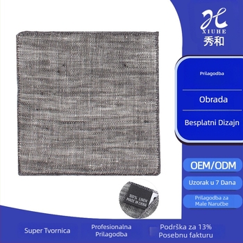 Muški konopni kvadratni šal, jednostavne boje, dekorativan, kod proizvoda: Custom linen square scarf