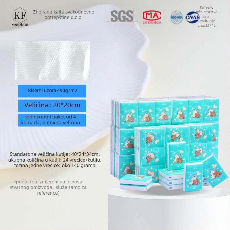 Jednokratna maramica za lice - biljna vlakna, ravno tkanje, podrška OEM/ODM, prilagodba 7–15 dana