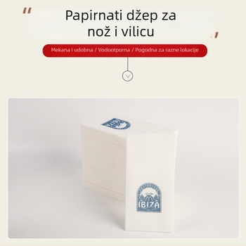 Salvetni papir za pribor, jednoslojni, 50 listova, virgin drvena celuloza, premium kvalitete, bez mirisa, prilagođena obrada, moguć tisk loga