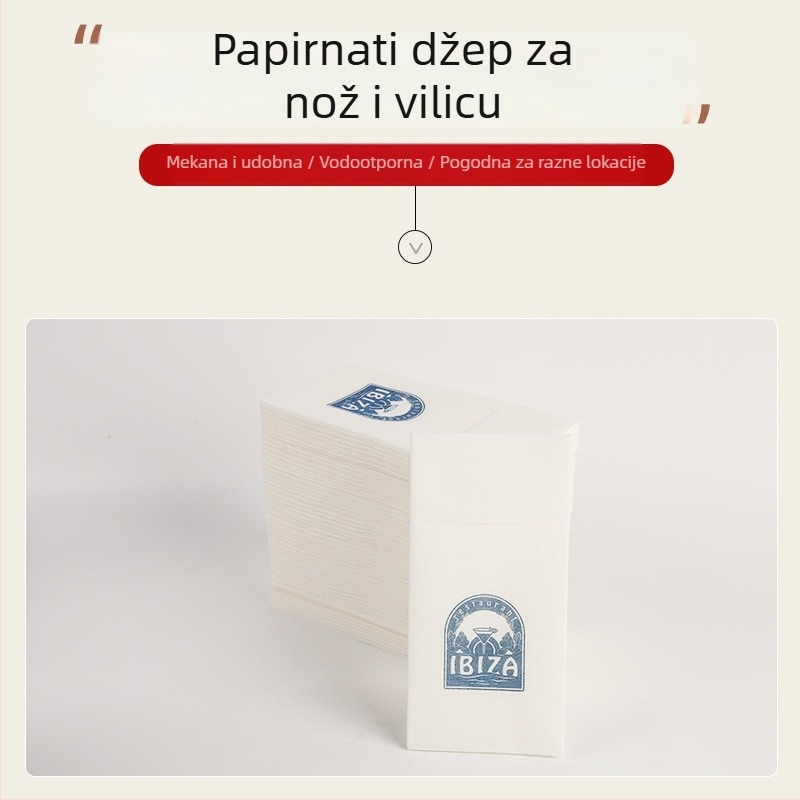 Salvetni papir za pribor, jednoslojni, 50 listova, virgin drvena celuloza, premium kvalitete, bez mirisa, prilagođena obrada, moguć tisk loga