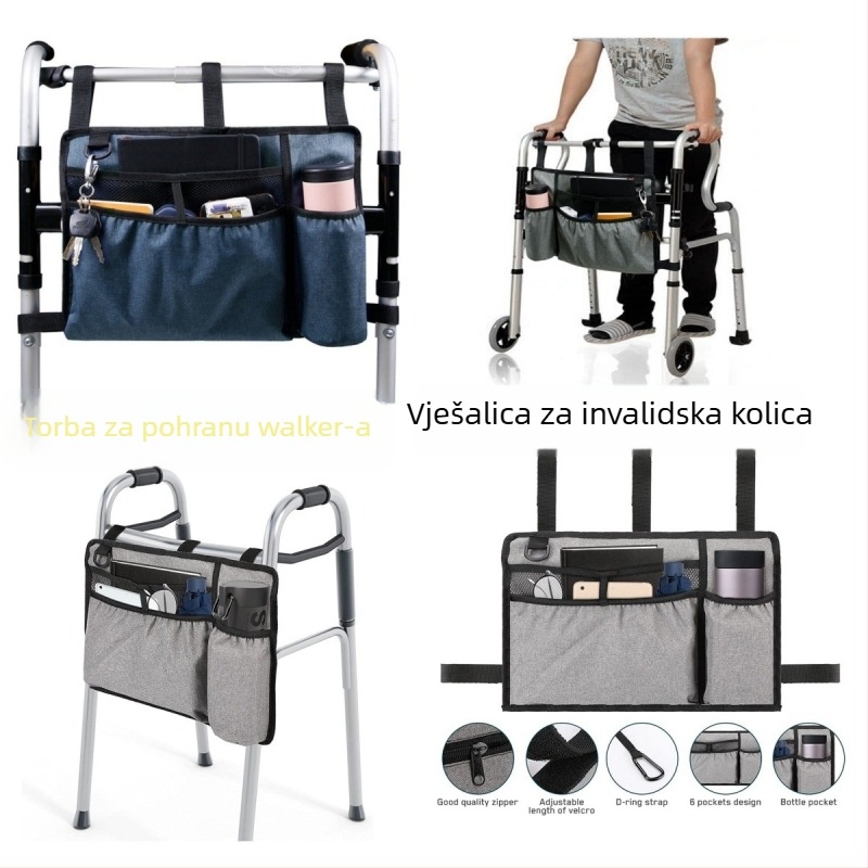 Torba za skladištenje hodalice – više džepova, Oxford platno, kubični oblik, višestruka namjena, za putovanja