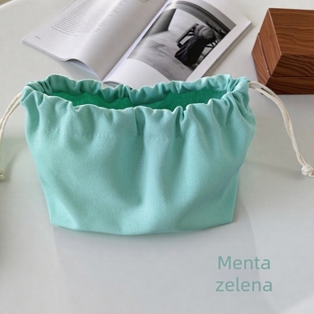 Platnena vrećica za skladištenje s kanapom za zatvaranje, kvadratno dno, ugrađeni pregradnik i unutarnji džep