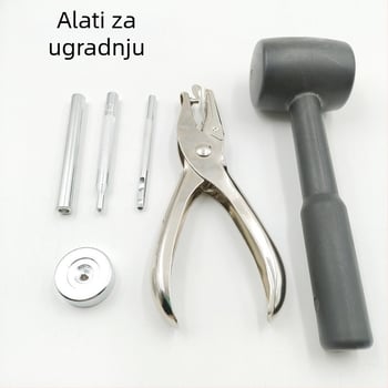Bakreni set snap gumba s montažnim čekićem – 120 setova, pogodna za pamuk kapute, kožne kapute, ruksake, hlače i jakne