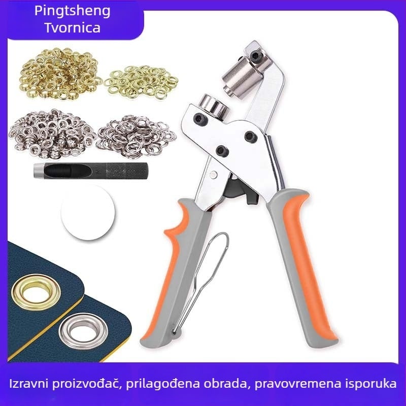 Set klešta za ugradnju očica – elektroplatinirani metal, struktura: gumb s očima, Kong zhibao, prilagodljivo u malim količinama