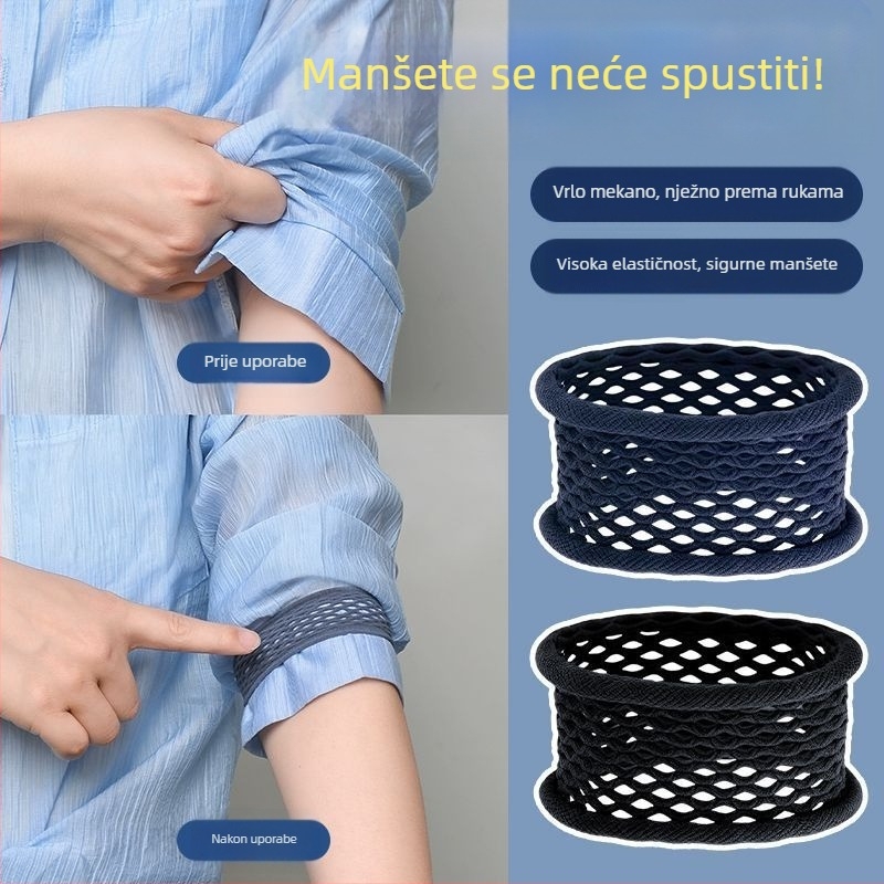 Alat za fiksiranje rukava za košulje, Hanfu i ženske kostime; trake za stezanje manšeta; podesivo od dugog do kratkog; visoka elastičnost; protuklizne manšete