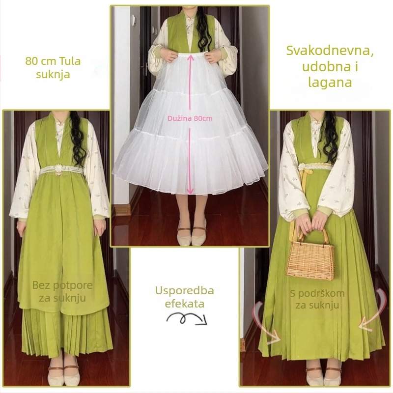 Lolita Long Petticoat with Boneless Bustle, Tulle Detail — Spring 2025