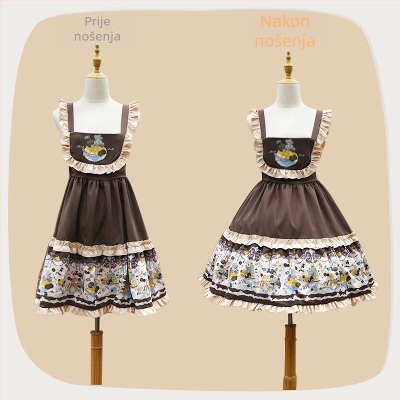Lolita suknja s ribljim kostima i bustleom, podesiva unutarnja petticoat za cosplay, tutu stil (Stil bustle: dvostruki čelični prsteni; Materijal: bogat svila; Dobna skupina: Odrasli; Godina/sezona: Proljeće 2023)