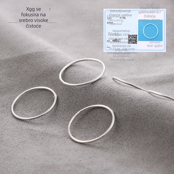 XGG S925 Sterling srebrni Knuckle prsten, minimalistički tan linijski geometrijski dizajn, polirana površina, unisex