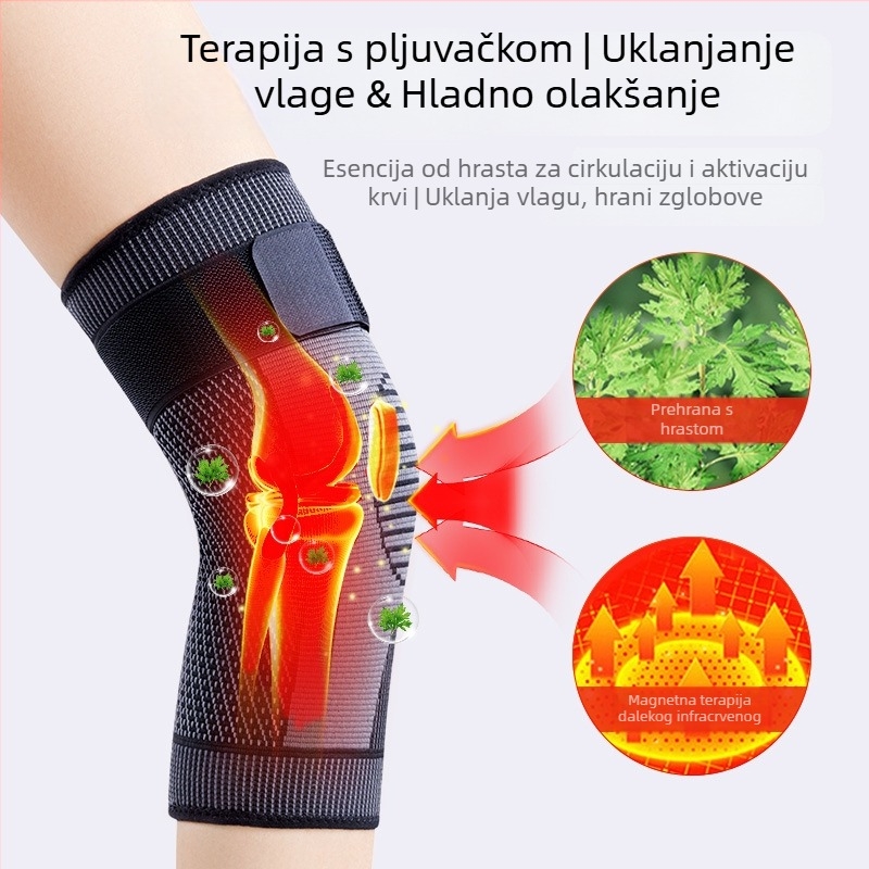 Navlaka za zagrijavanje koljena s Mugwort za odrasle, zaštita koljena, poliester vlakno, pogodna za košarku