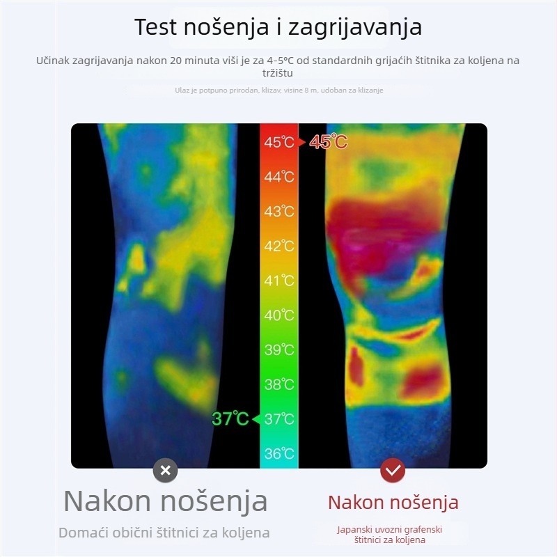Grafenasti sportski štitnici za koljena sa grijanjem, samozagrejavajući štitnici za hladne udove, sport i fitness
