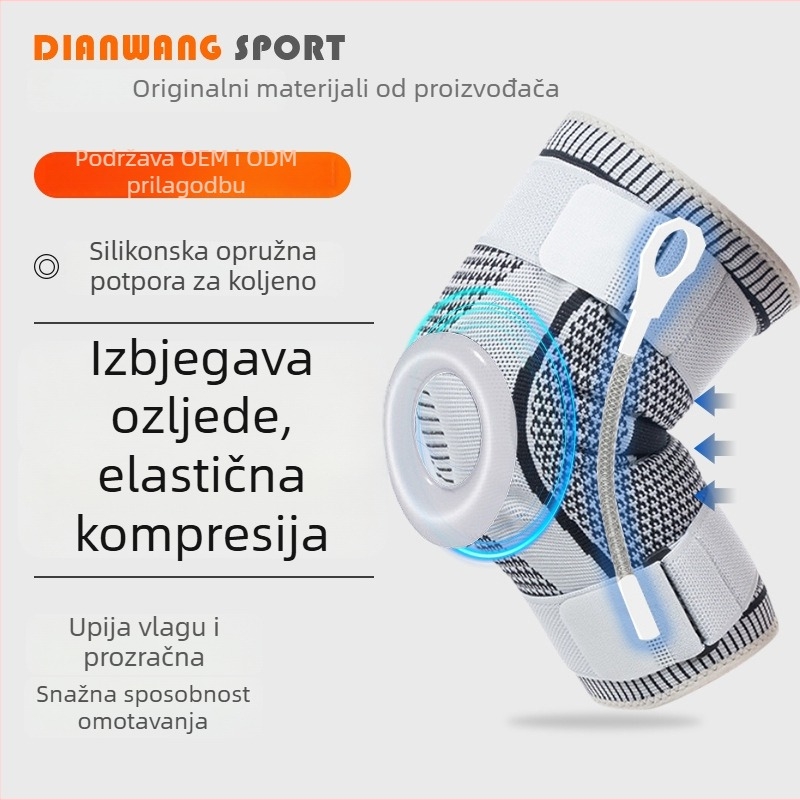 Prozračni pleteni zaštitnik koljena za outdoor trčanje i planinarenje, elastičan, sa silikonom