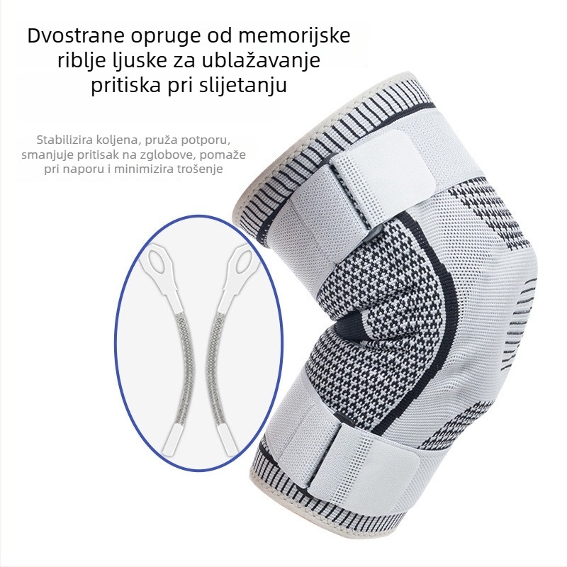 Prozračni pleteni zaštitnik koljena za outdoor trčanje i planinarenje, elastičan, sa silikonom