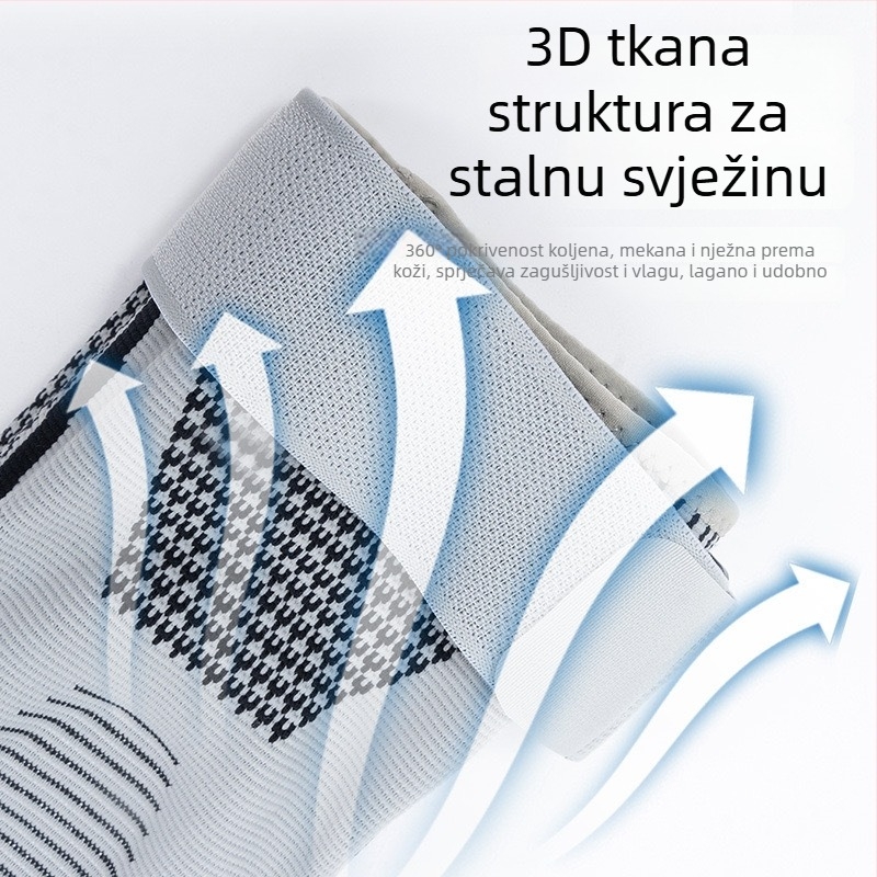 Prozračni pleteni zaštitnik koljena za outdoor trčanje i planinarenje, elastičan, sa silikonom
