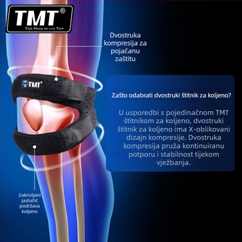 TMT koljeno zaštita i kaiš za patelu za fitness, planinarenje, trčanje, maraton, košarku – vanjska zaštitna oprema