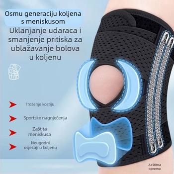 Prozračna koljena zaštita s patelarnim remenom i podrškom za meniskus, za treninge na otvorenom i trčanje