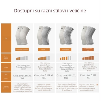 Zimske kolenske zaštitne navlake s flisom, četiri smjera rastezljivosti, pojačana zaštita za trčanje i vožnju bicikla