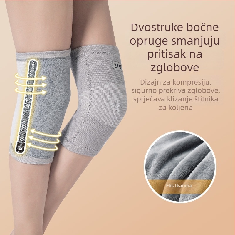 Zimske kolenske zaštitne navlake s flisom, četiri smjera rastezljivosti, pojačana zaštita za trčanje i vožnju bicikla