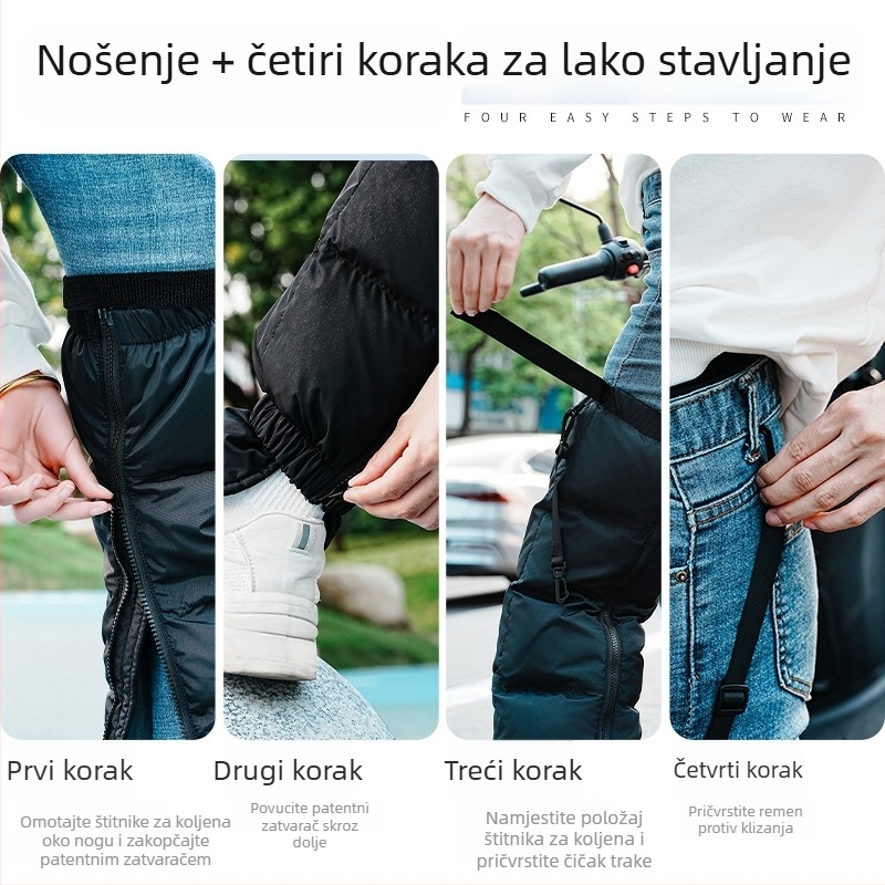 Jastučići za koljena s punom perja za električne skutere, lagani i debeli za toplinu, otporni na vjetar i hladnoću, prikladni za vožnju električnim biciklom
