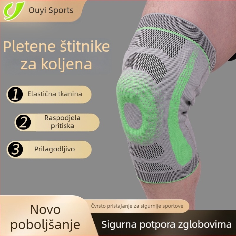 Ljetne vanjske zaštite koljena za sportove na otvorenom – košarka, trčanje, biciklizam i planinarenje, pletene silikonske štitnike s oprugom
