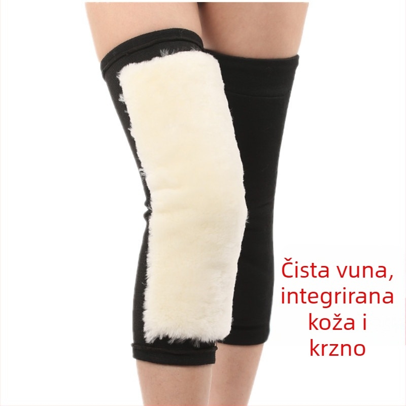 Vuneni koljeni štitnici s krznom za zimu, za vožnju biciklom, Unisex
