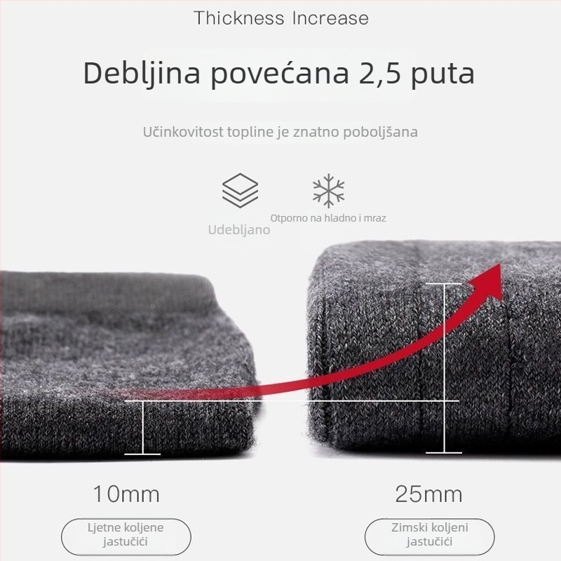 Kašmirski koljeni štitnici, debeli, produženi, samozagrejavajući, unisex za jesen-zimu