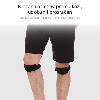 Koljena zaštita s patelarnim pojasom – Sportska zaštita za trčanje, vožnju biciklom, planinarenje i košarku; materijali: poliesterska vlakna, najlon