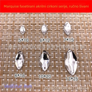 Akrilni marquise kristali s dvostrukim otvorom, dodatak za vjenčane cipele