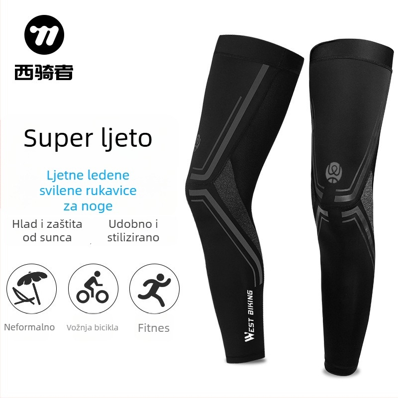 WEST BIKING Ljetni rukav za nogu za vožnju biciklom s Ice Silk, zaštita od sunca, brzo sušenje (Materijal: Ice Silk Lycra; Marka: WEST BIKING; Za djecu: Da; Kategorija proizvoda: Rukav za nogu / Rukav s vrpicom)