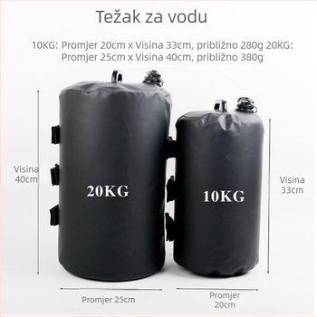 Balastna vrećа za vodu za šator na otvorenom, PVC mreža, vodootporna tkanina, kapacitet 10/20 kg, mogućnost prilagodbe logotipa