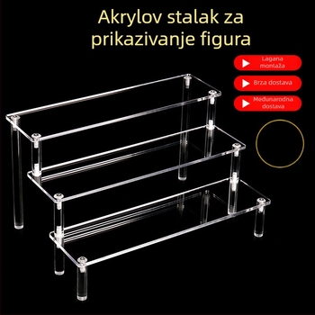 Akrilni stalak za nakit s tri razine u ljestvičnom dizajnu