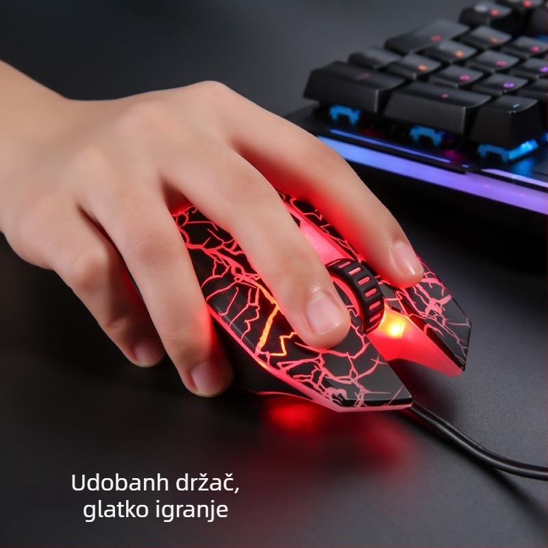 Daryo L.M125 žično gaming miš - 7 tipki, 4000 DPI, optički senzor, ergonomski dizajn, USB