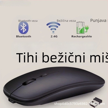 Boboro bežično Bluetooth optička miš, 1000dpi, 2 tipke, ergonomski dizajn, 2,4 GHz bežična veza, kompatibilna s prijenosnim računalom