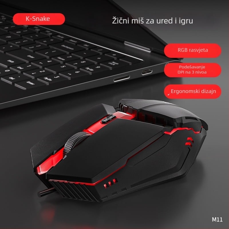 Viper M11 optički USB žičani miš za gaming, 3 tipke, 3 razine rezolucije