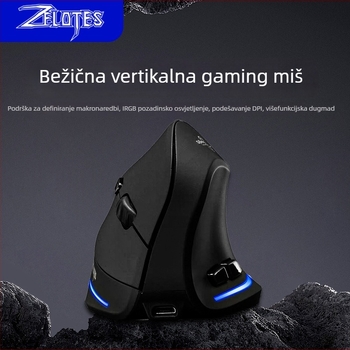 Bežični ergonomski uspravni miš, 2400 DPI, 6 tipki, USB sučelje, 2,4 GHz