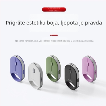 capacmouse Cap5 Bežična ergonomska mini miša – 4000 DPI, 7 tipki, Bluetooth i 2.4G, Plug‑and‑Play, Type‑C kabel uključen