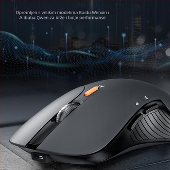 AI pametan bežični miš s 2400 DPI, 8 tipki, dvostruki način 2.4G/Bluetooth, Plug-and-Play, ergonomski