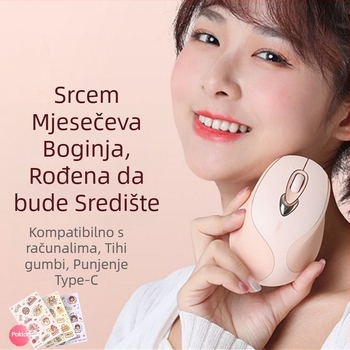 Bežična miš M8P, 1600dpi, 4 tipke, USB prijemnik, ergonomska za prijenosna računala
