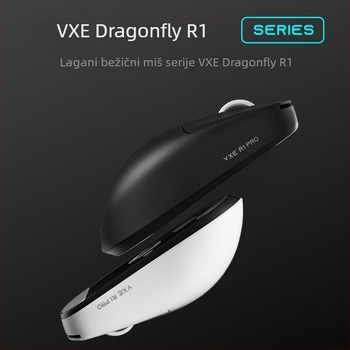 VXE Dragonfly R1 bežični gaming miš s PAW3395 senzorom, ergonomski, lagan, 4 tipke, dugotrajna baterija