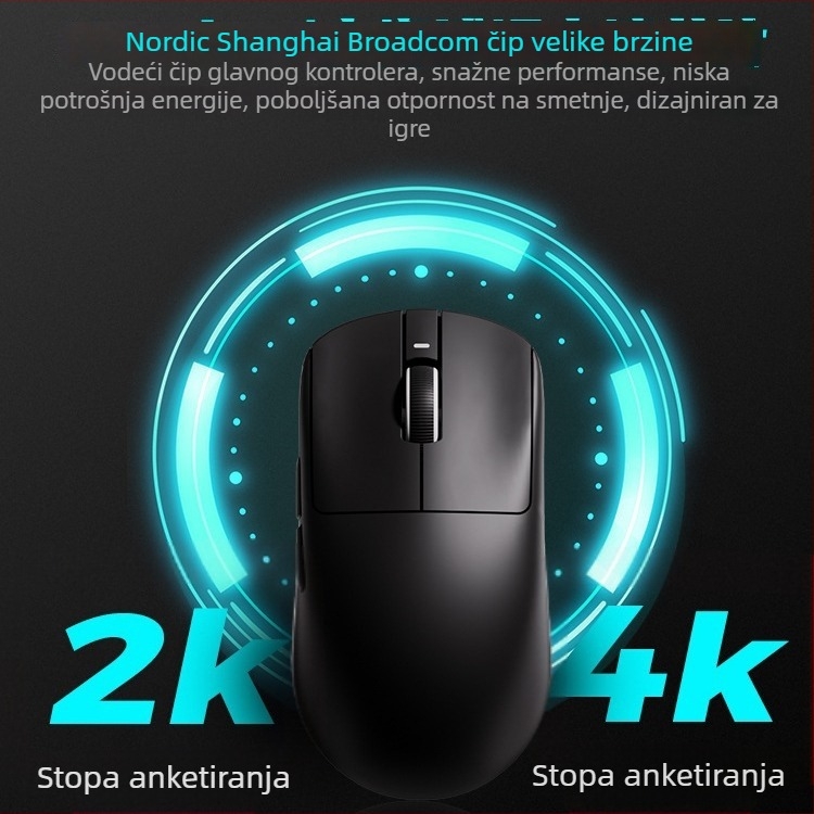 VXE Dragonfly R1 bežični gaming miš s PAW3395 senzorom, ergonomski, lagan, 4 tipke, dugotrajna baterija