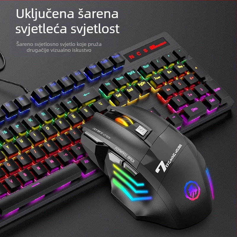 X7 bežična gaming miša, 7 tipki, 1600 DPI optički senzor, tiho djelovanje, ergonomski dizajn, Bluetooth i bežična veza 2,4 GHz