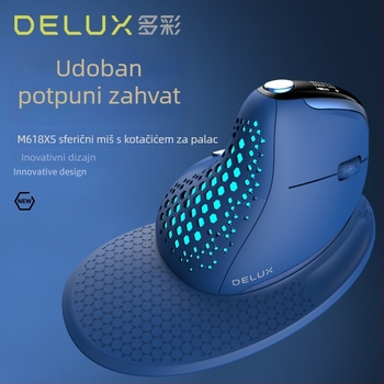 Optička vertikalna mišić, ergonomski dizajn, troje načina povezivanja (žični + Bluetooth + 2,4 GHz), 4000 DPI, USB, 6 tipki, model M618XS
