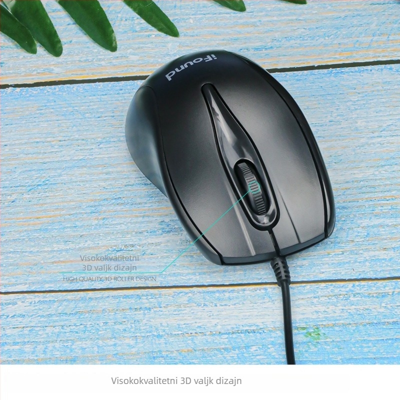 F370 optička USB miš, žična, 1000dpi, 3 tipke